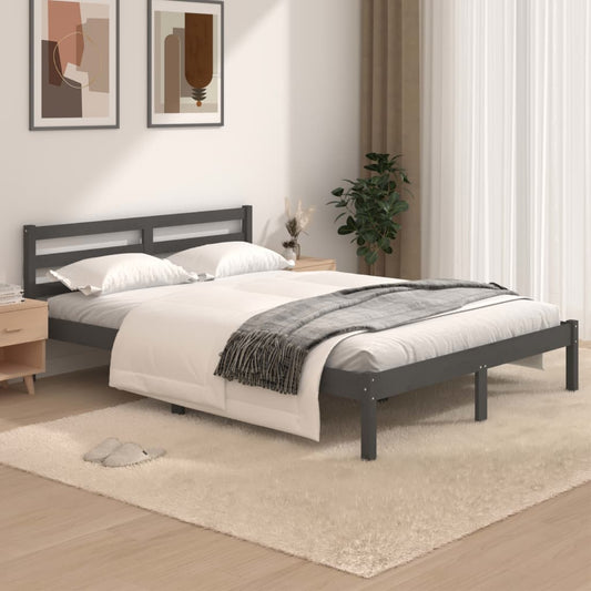 Sängynrunko täysi mänty 120x190 cm harmaa 4FT Small Double - Sisustajankoti.fi