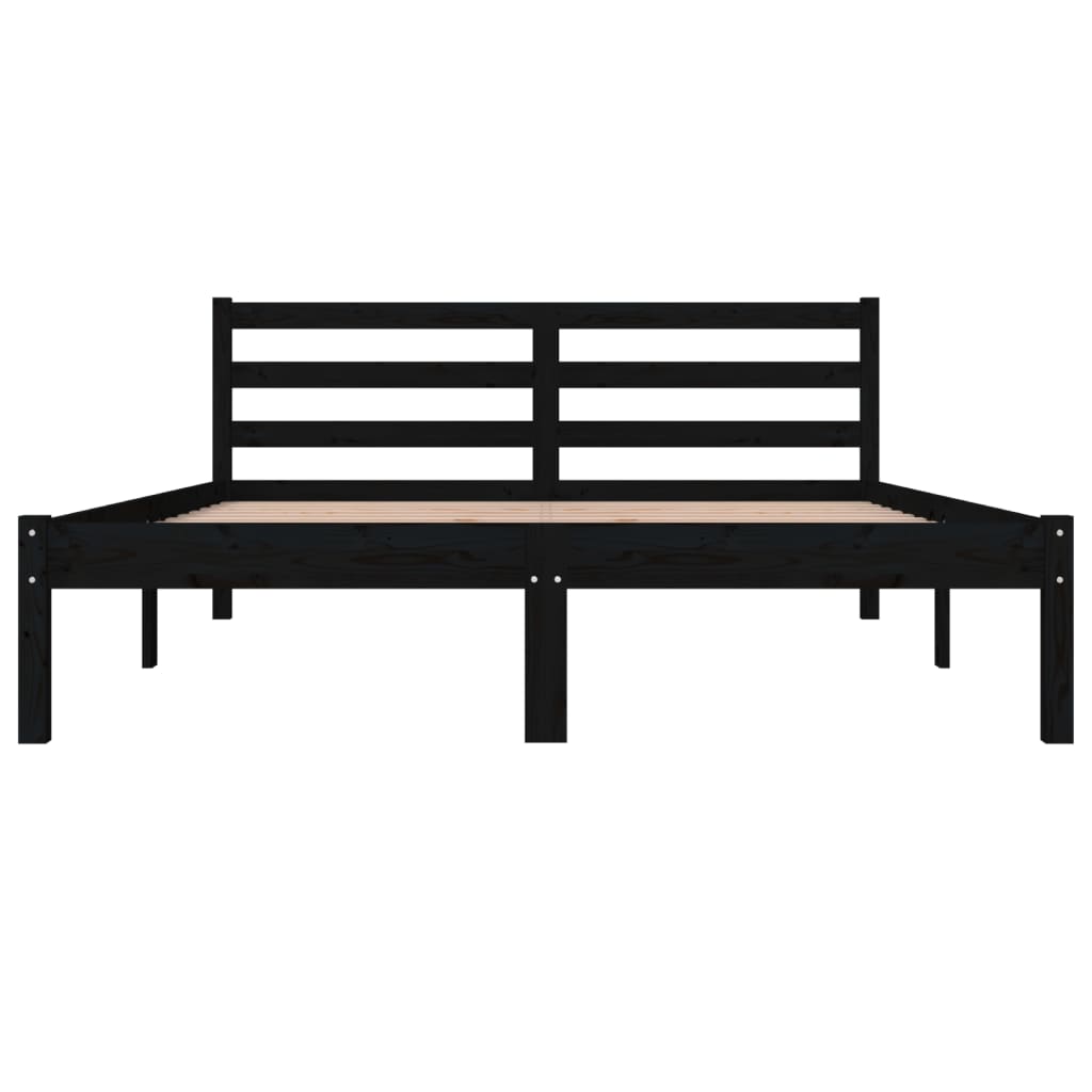 Sängynrunko täysi mänty 120x190 cm musta 4FT Small Double - Sisustajankoti.fi