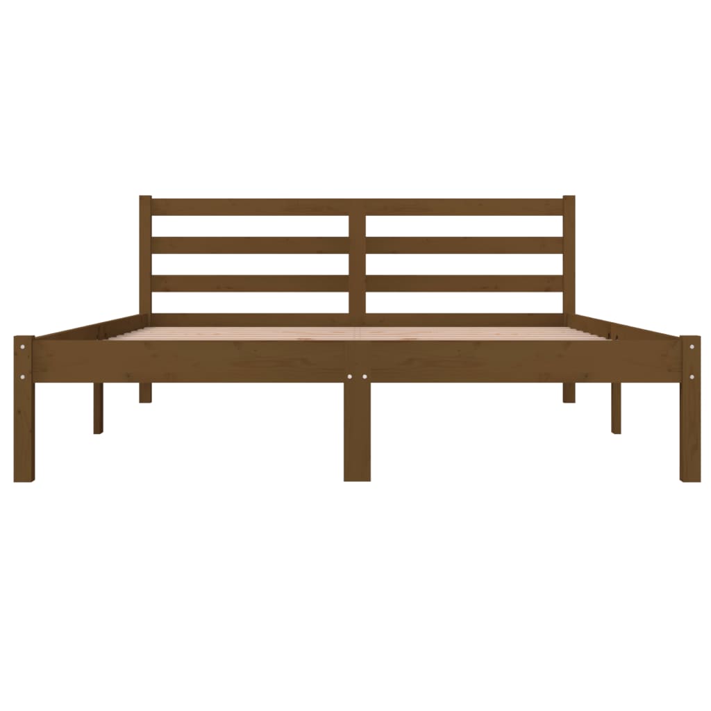 Sängynrunko täysi mänty 140x190 cm hunajanruskea - Sisustajankoti.fi