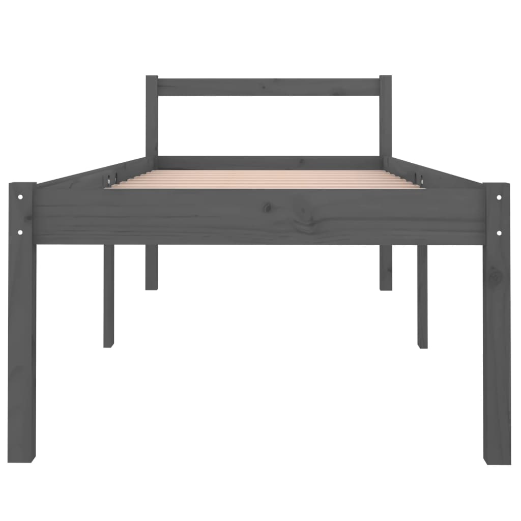 Sängynrunko harmaa täysi puu 75x190 cm 2FT6 Small Single - Sisustajankoti.fi