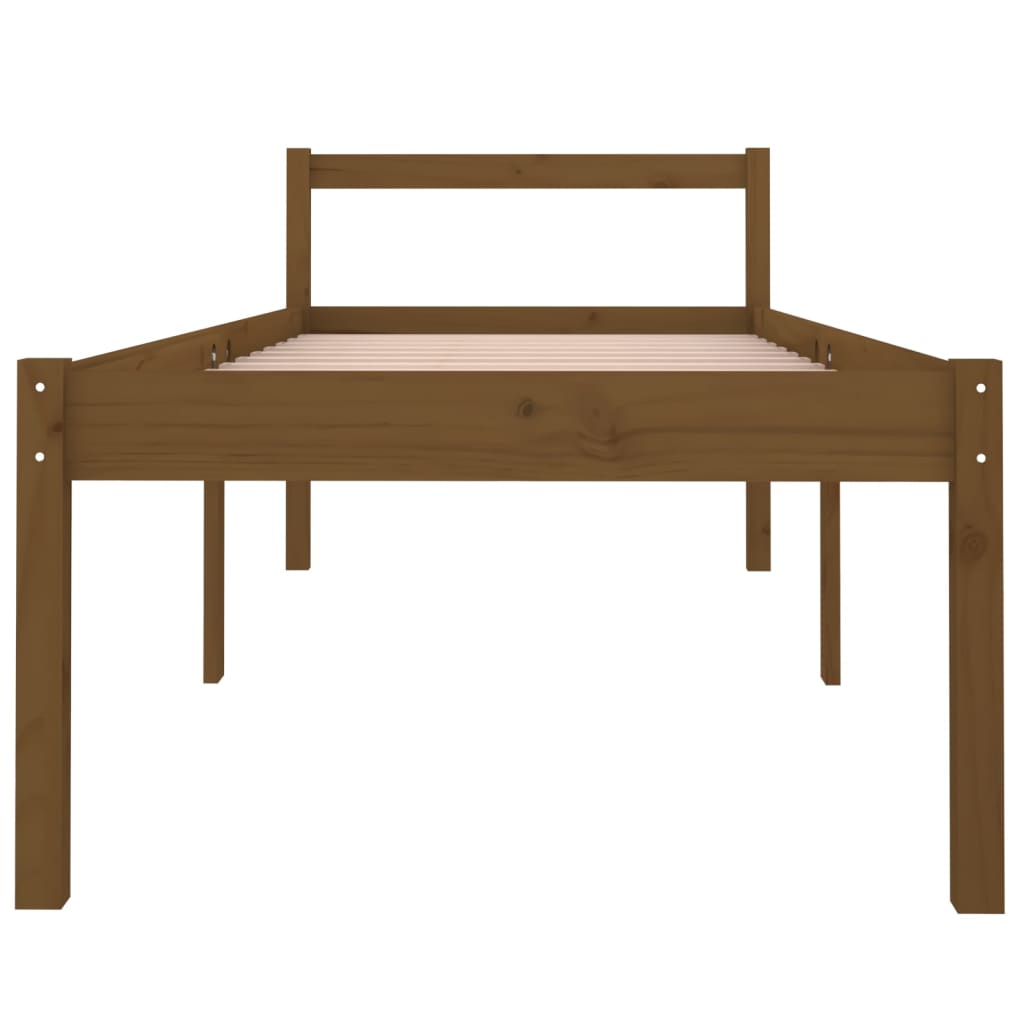 Sängynrunko hunajanruskea täysi puu 75x190 cm 2FT6 Small Single - Sisustajankoti.fi