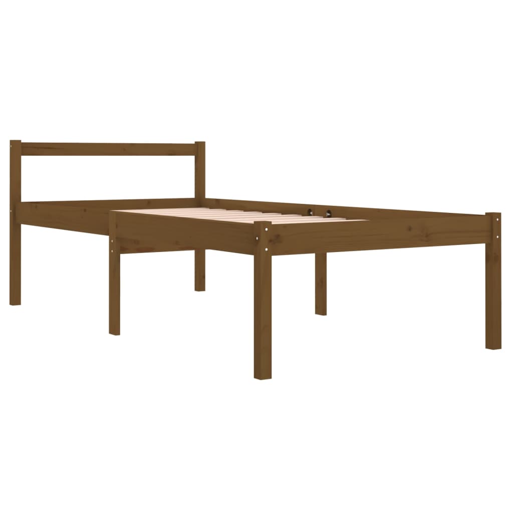 Sängynrunko hunajanruskea täysi mänty 90x190 cm 3FT Single - Sisustajankoti.fi