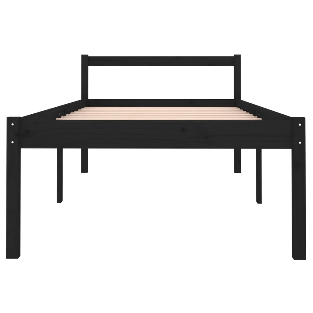 Sängynrunko musta täysi mänty 90x190 cm 3FT Single - Sisustajankoti.fi