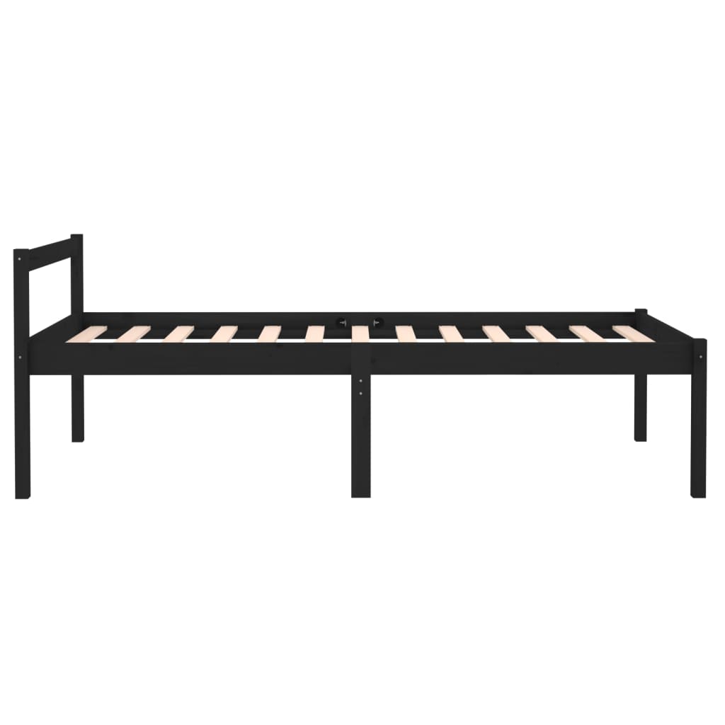 Sängynrunko musta täysi mänty 90x190 cm 3FT Single - Sisustajankoti.fi