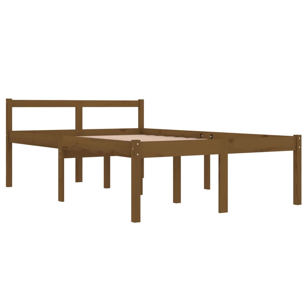 Sängynrunko hunajanruskea täysi puu 120x190 cm 4FT Small Double - Sisustajankoti.fi