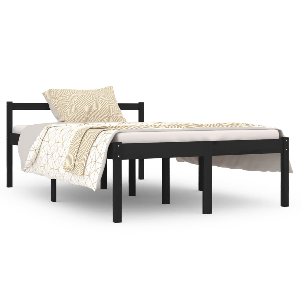 Sängynrunko musta täysi mänty 120x190 cm 4FT Small Double - Sisustajankoti.fi
