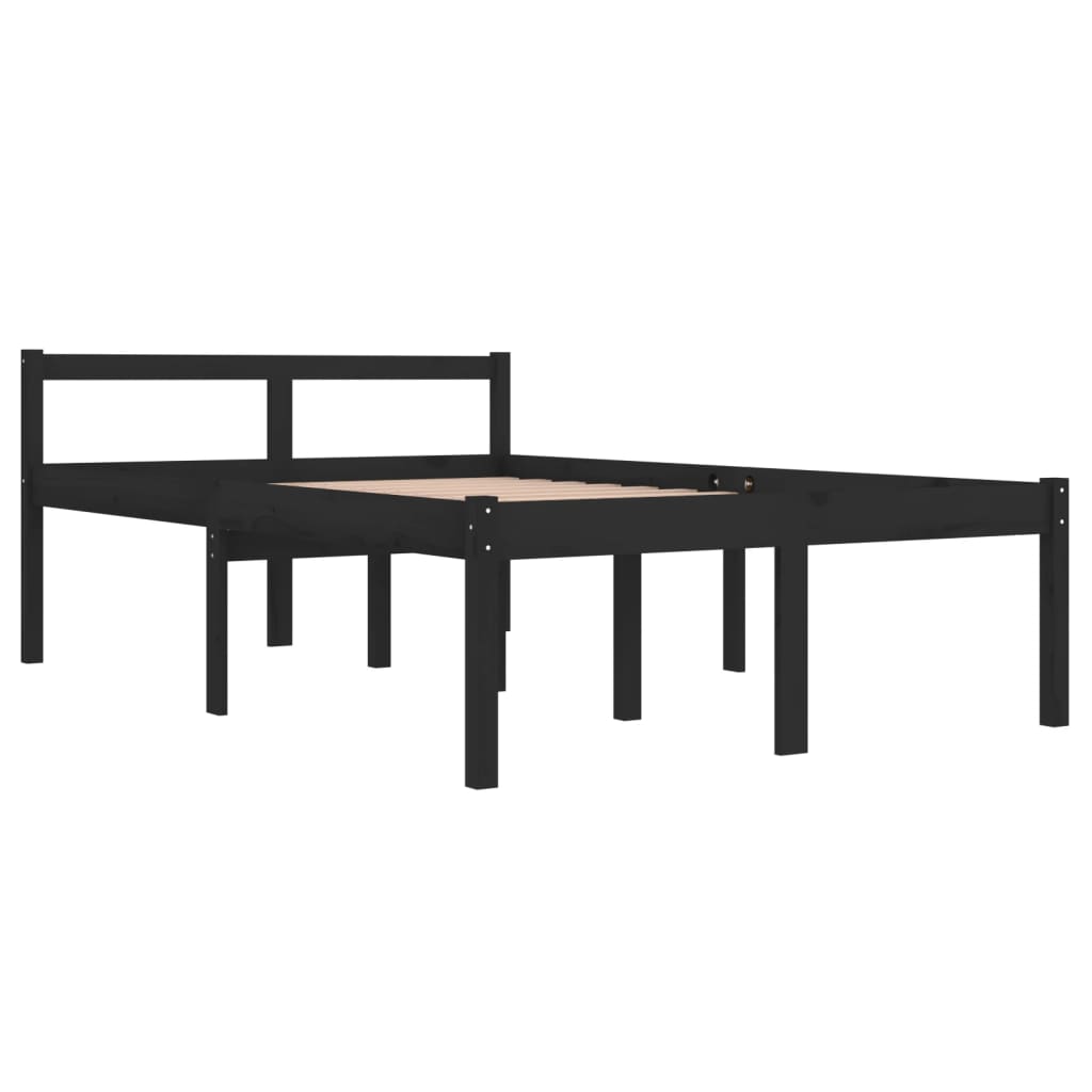 Sängynrunko musta täysi mänty 120x190 cm 4FT Small Double - Sisustajankoti.fi