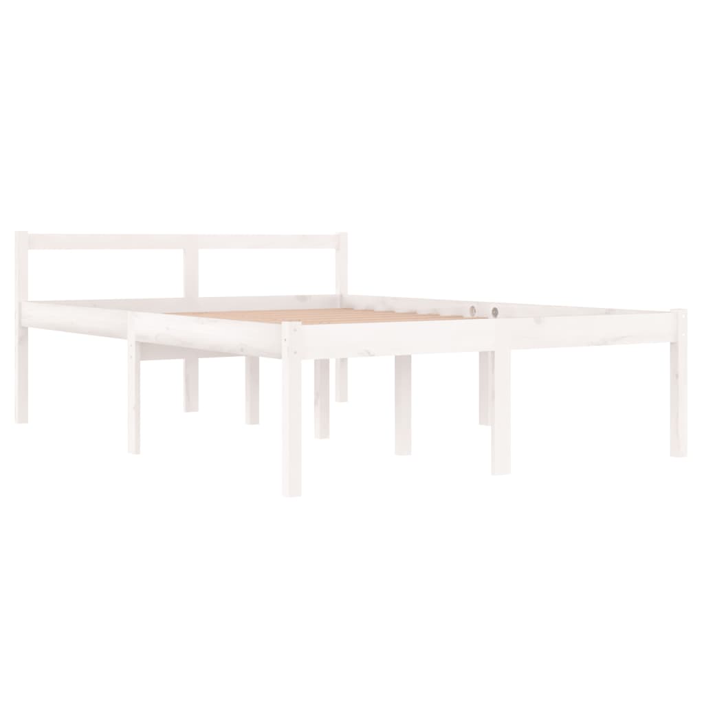 Sängynrunko valkoinen täysi mänty 135x190 cm 4FT6 Double - Sisustajankoti.fi