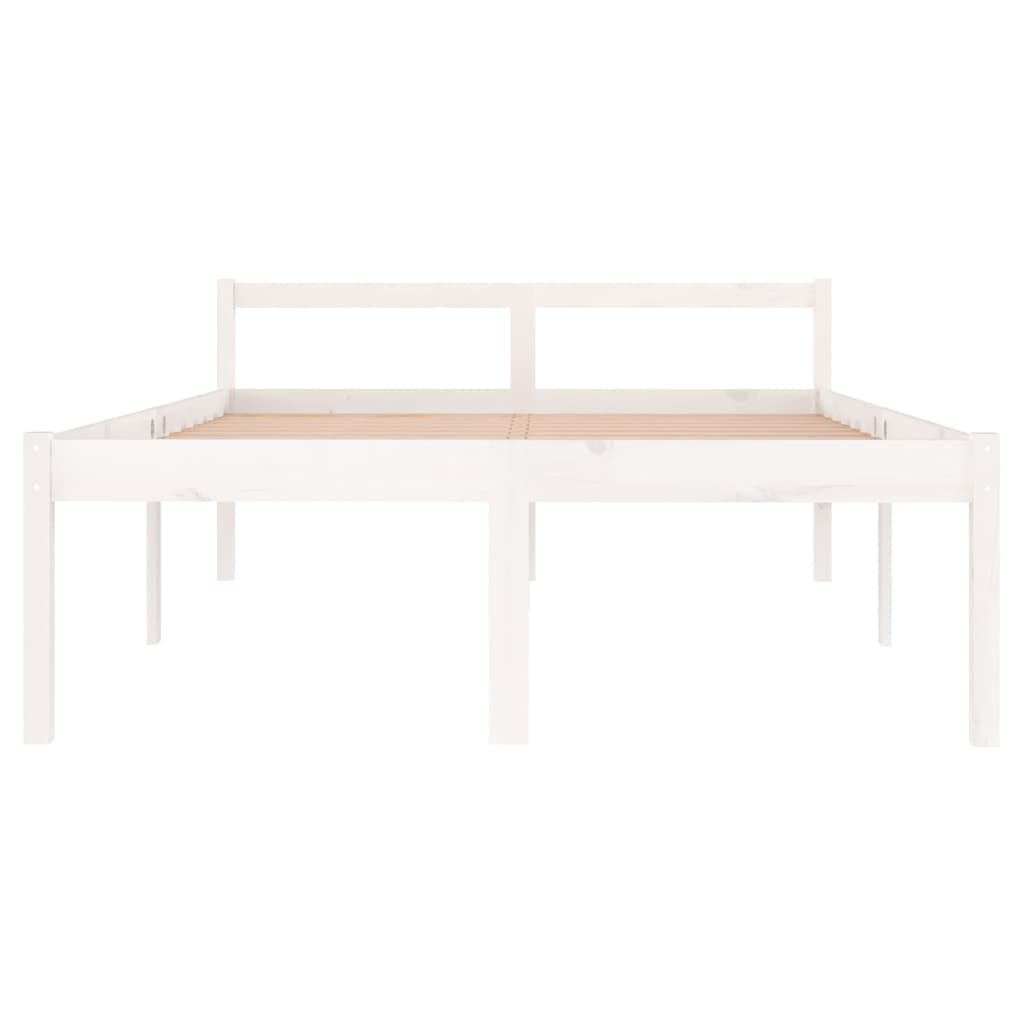 Sängynrunko valkoinen täysi mänty 135x190 cm 4FT6 Double - Sisustajankoti.fi