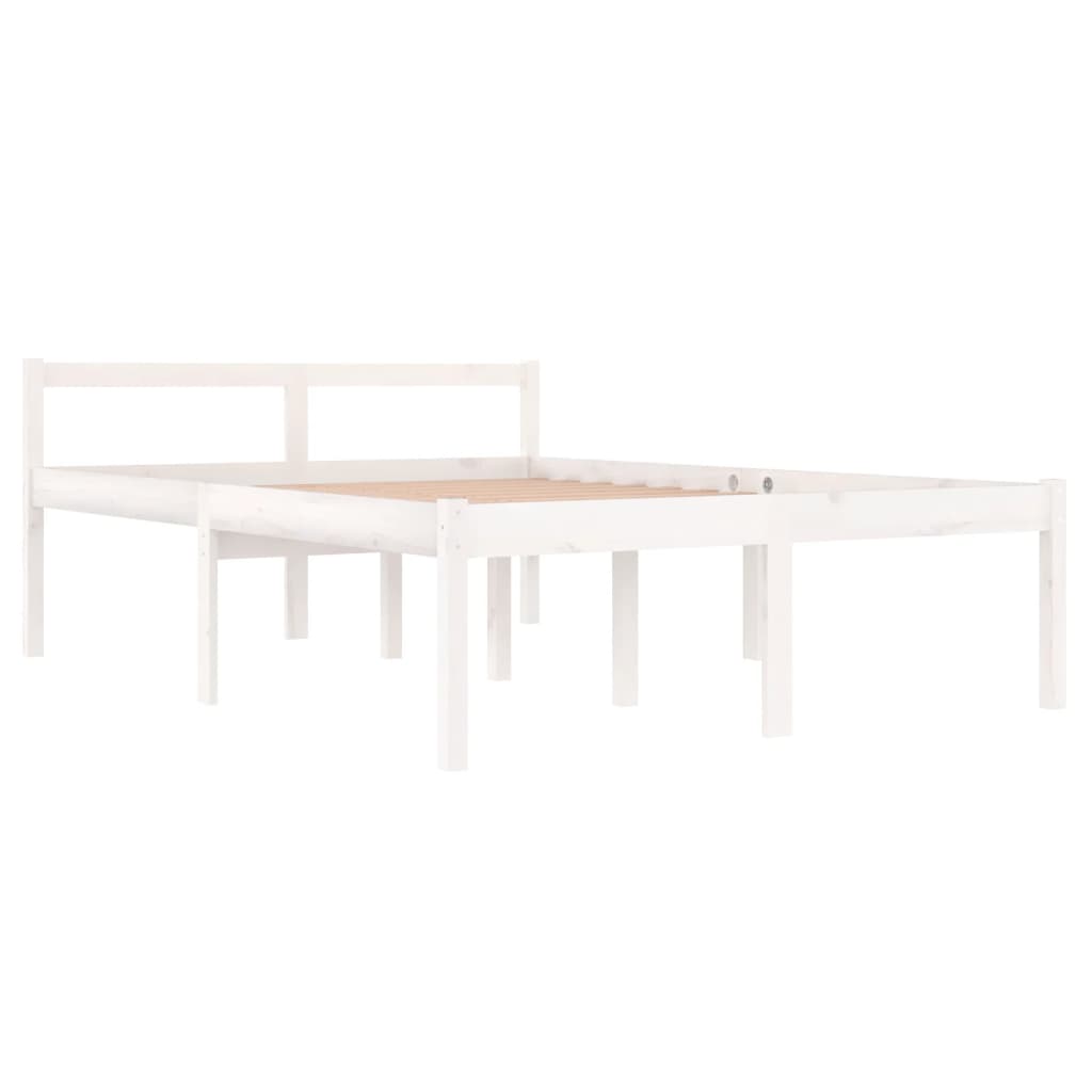Sängynrunko valkoinen täysi mänty 140x190 cm - Sisustajankoti.fi
