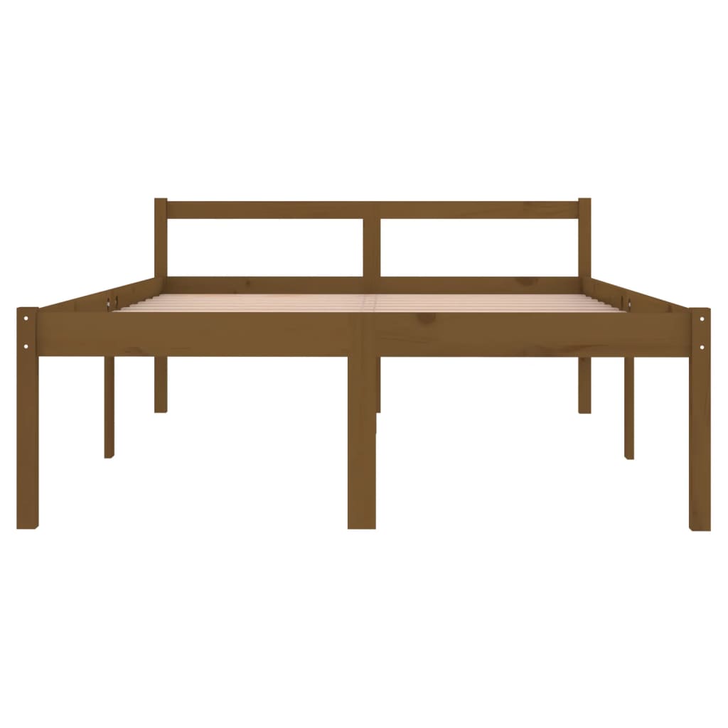 Sängynrunko hunajanruskea täysi mänty 140x190 cm - Sisustajankoti.fi