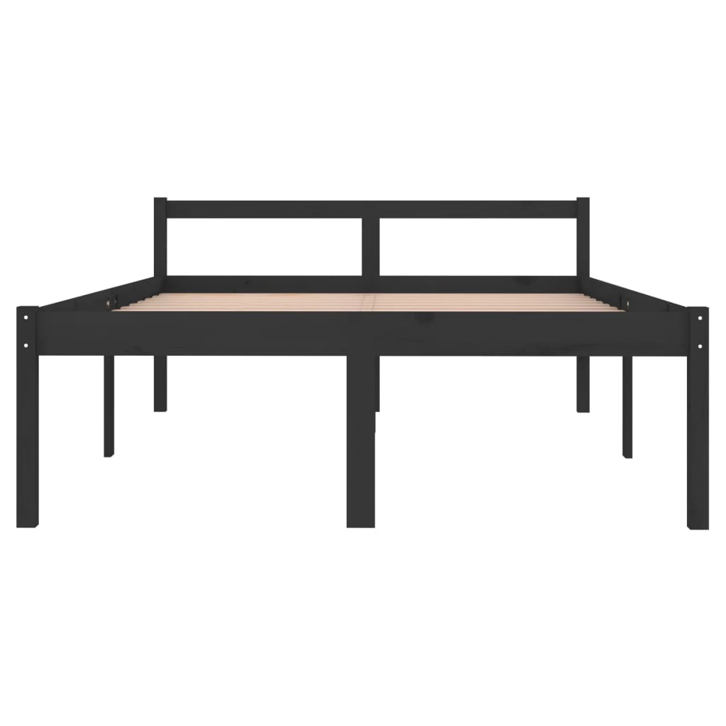 Sängynrunko musta täysi mänty 140x190 cm - Sisustajankoti.fi