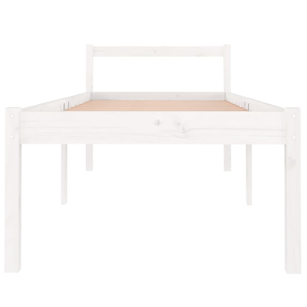 Sängynrunko valkoinen täysi mänty 90x200 cm - Sisustajankoti.fi