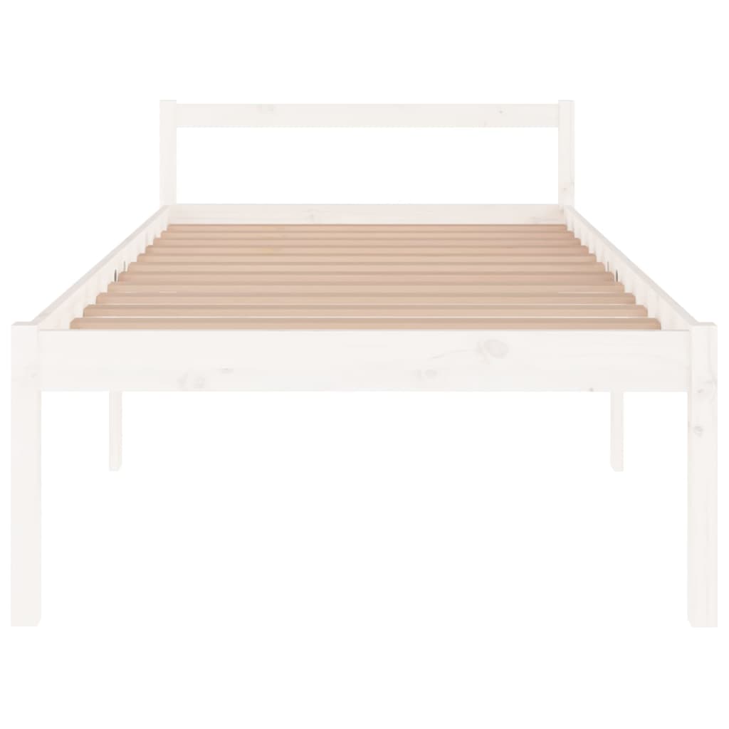 Sängynrunko valkoinen täysi mänty 100x200 cm - Sisustajankoti.fi