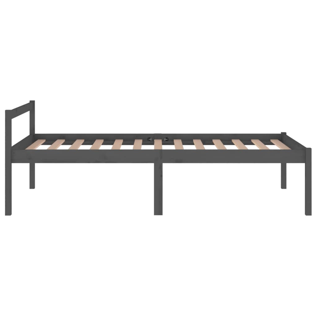 Sängynrunko harmaa täysi mänty 100x200 cm - Sisustajankoti.fi