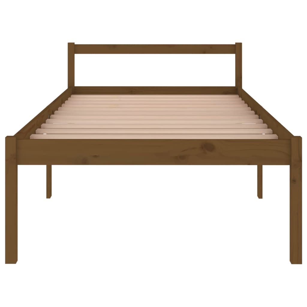 Sängynrunko hunajanruskea täysi mänty 100x200 cm - Sisustajankoti.fi