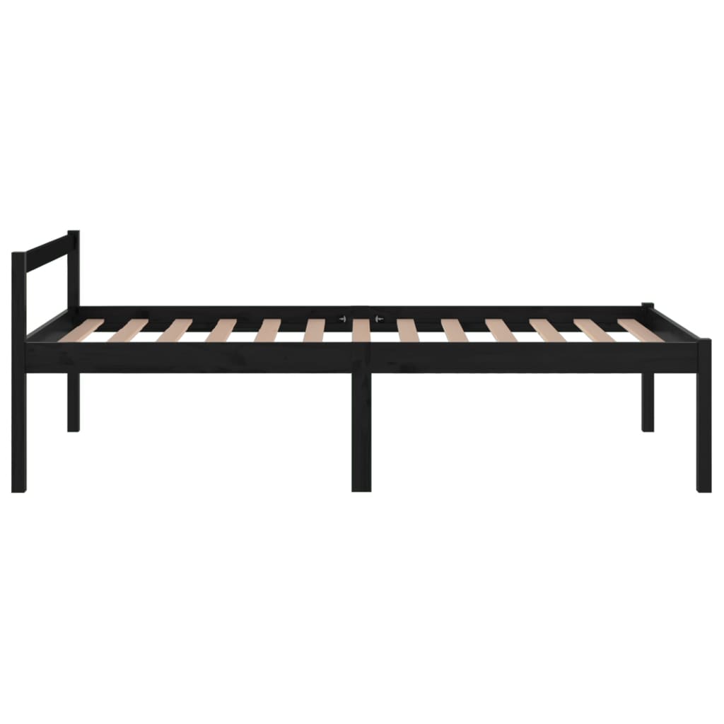 Sängynrunko musta täysi mänty 100x200 cm - Sisustajankoti.fi