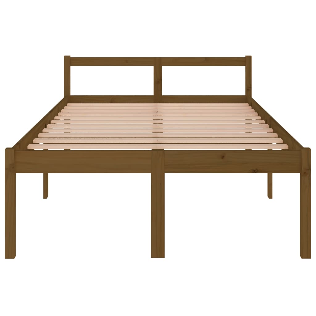 Sängynrunko hunajanruskea täysi mänty 120x200 cm - Sisustajankoti.fi