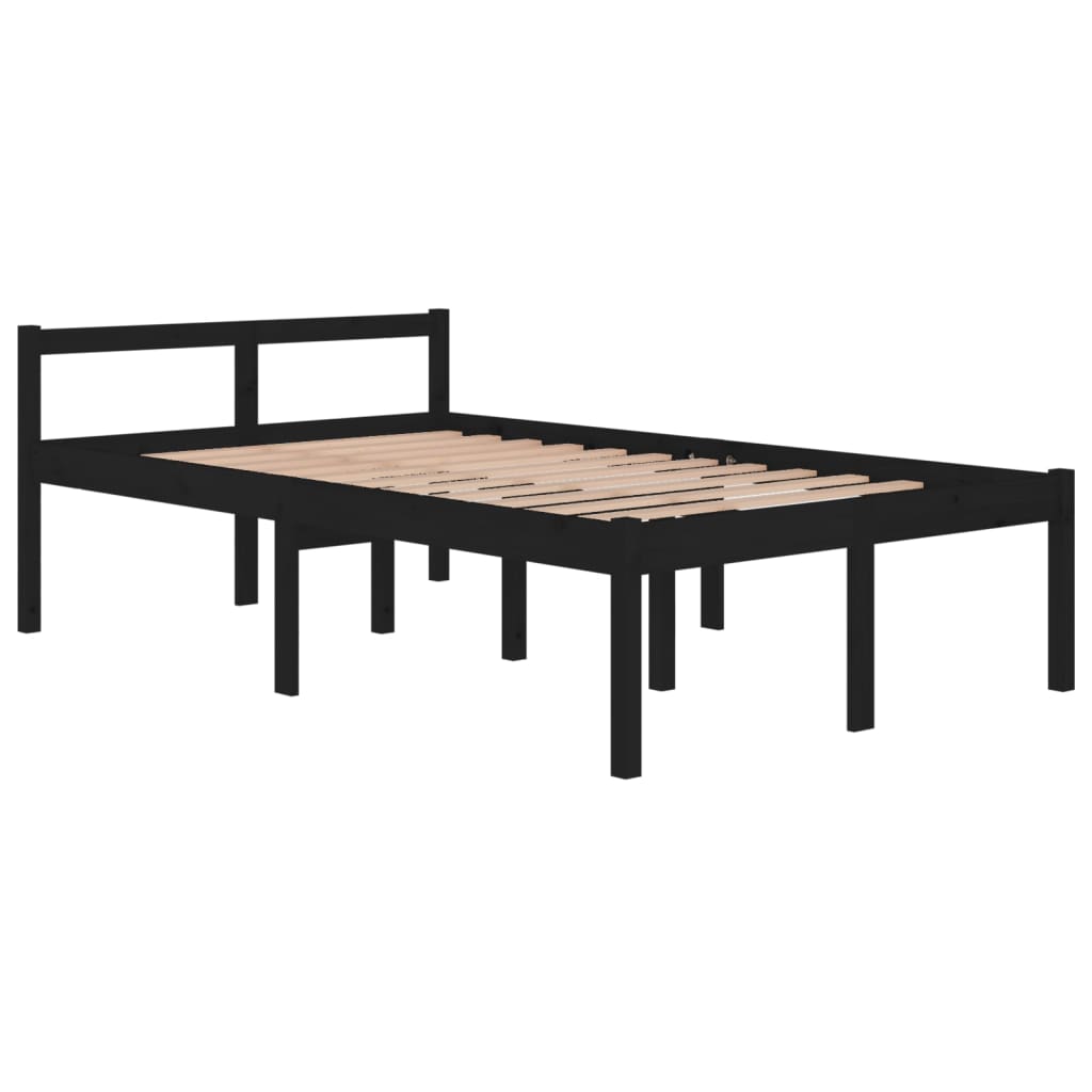 Sängynrunko musta täysi mänty 120x200 cm - Sisustajankoti.fi