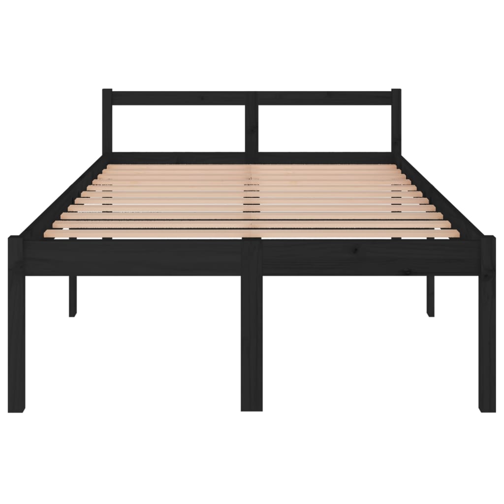 Sängynrunko musta täysi mänty 120x200 cm - Sisustajankoti.fi