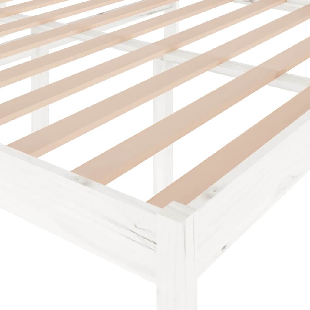 Sängynrunko valkoinen täysi mänty 140x200 cm - Sisustajankoti.fi