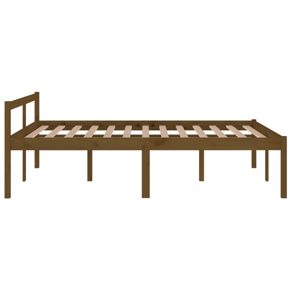 Sängynrunko hunajanruskea täysi mänty 140x200 cm - Sisustajankoti.fi