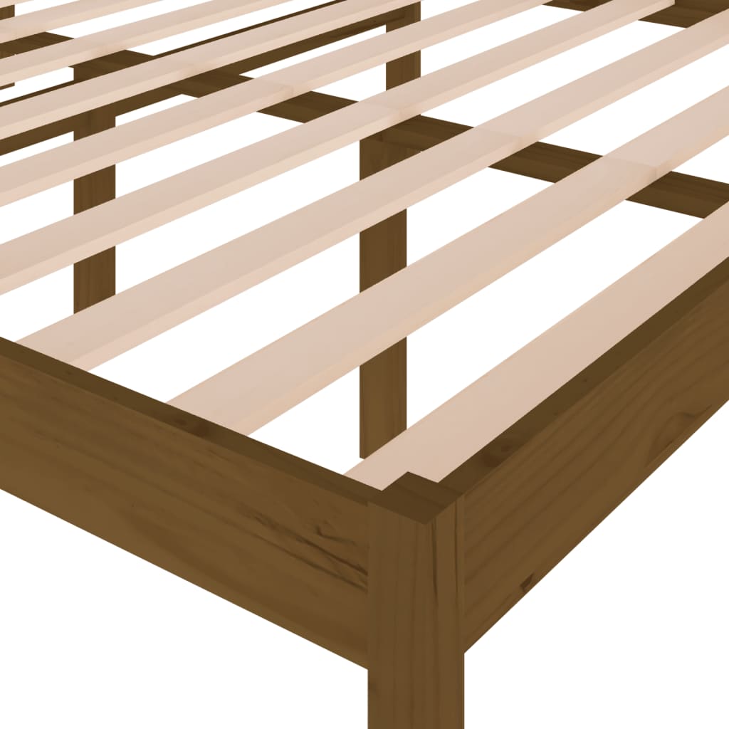 Sängynrunko hunajanruskea täysi mänty 140x200 cm - Sisustajankoti.fi