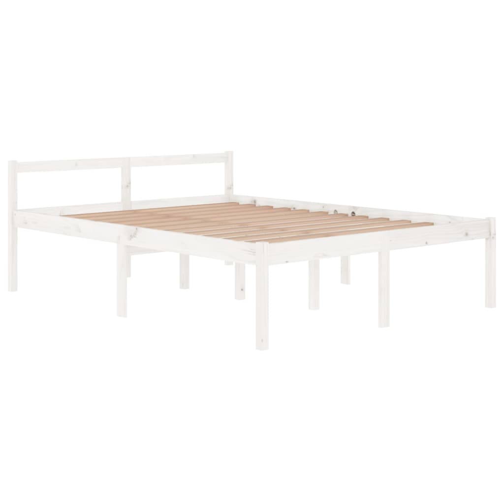 Sängynrunko valkoinen täysi mänty 150x200 cm 5FT King - Sisustajankoti.fi