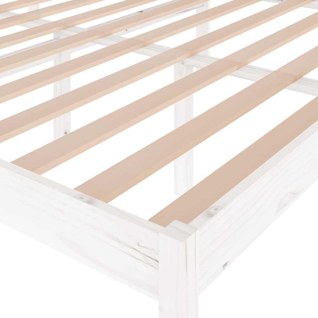 Sängynrunko valkoinen täysi mänty 160x200 cm - Sisustajankoti.fi