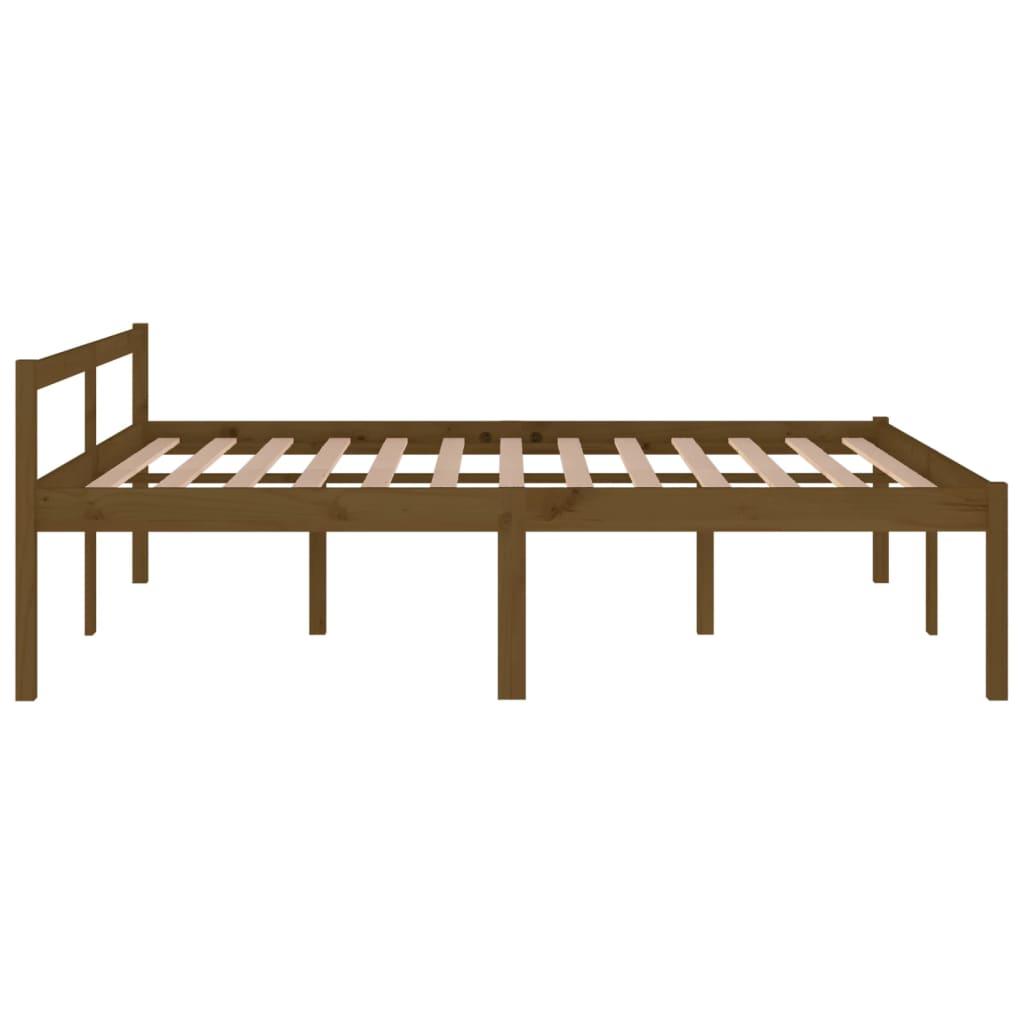 Sängynrunko hunajanruskea täysi mänty 160x200 cm - Sisustajankoti.fi