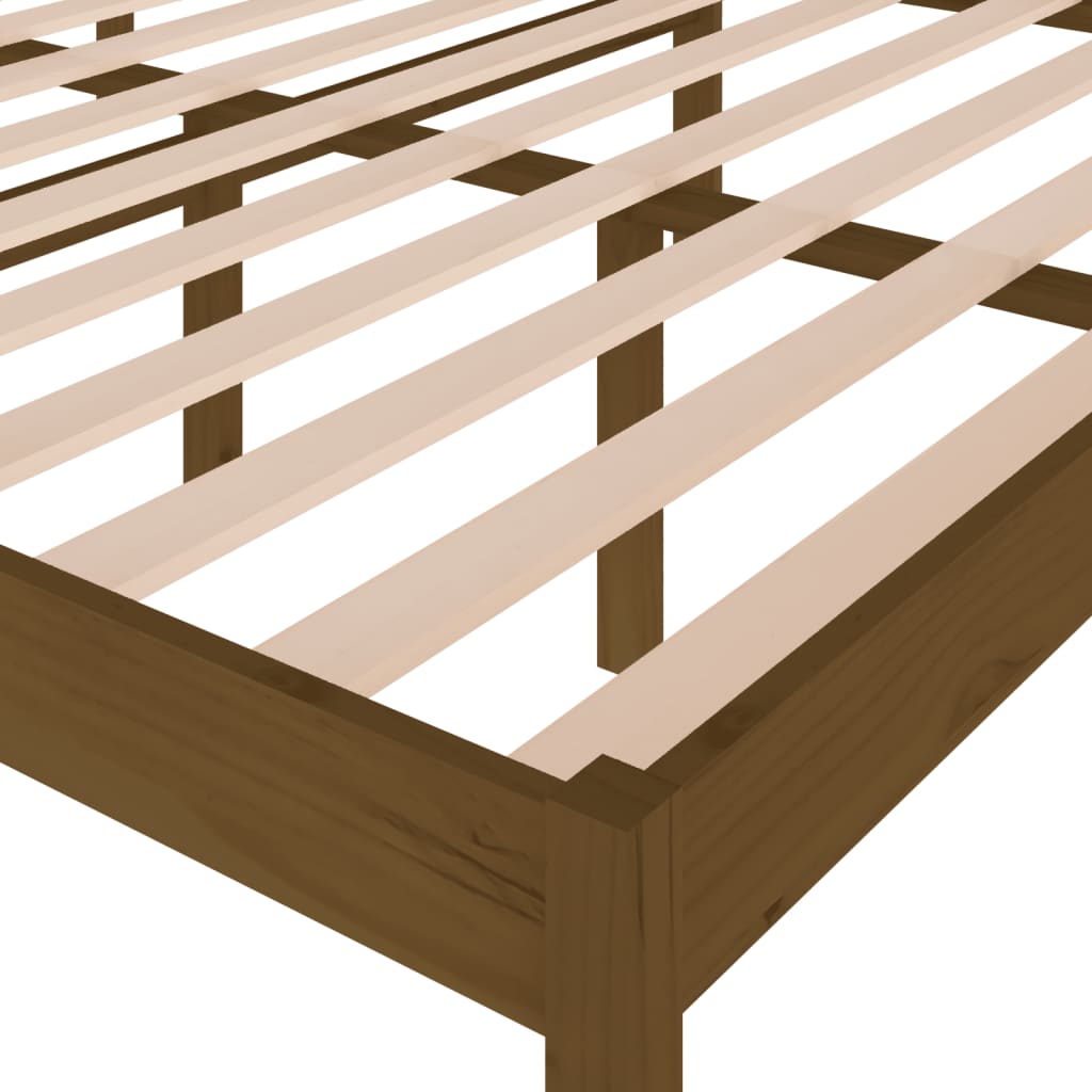 Sängynrunko hunajanruskea täysi mänty 160x200 cm - Sisustajankoti.fi