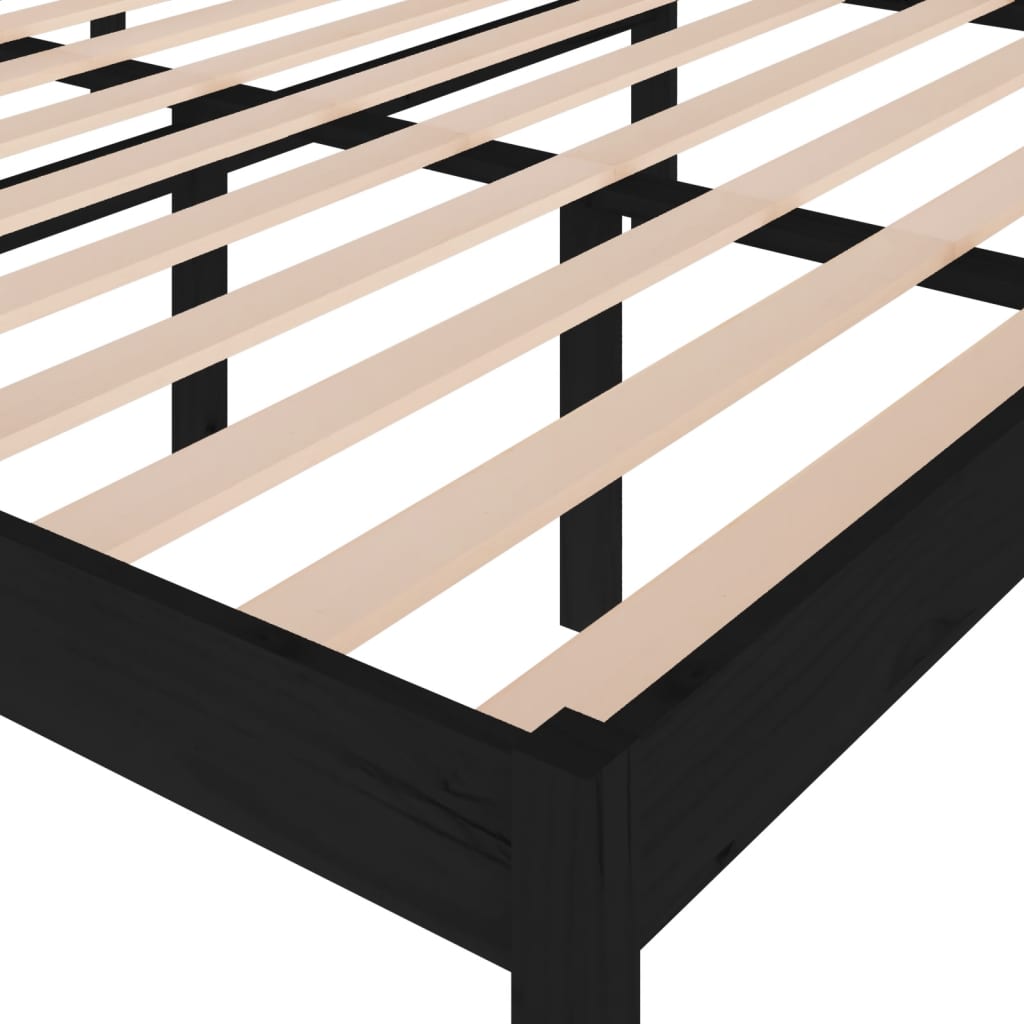 Sängynrunko musta täysi mänty 160x200 cm - Sisustajankoti.fi
