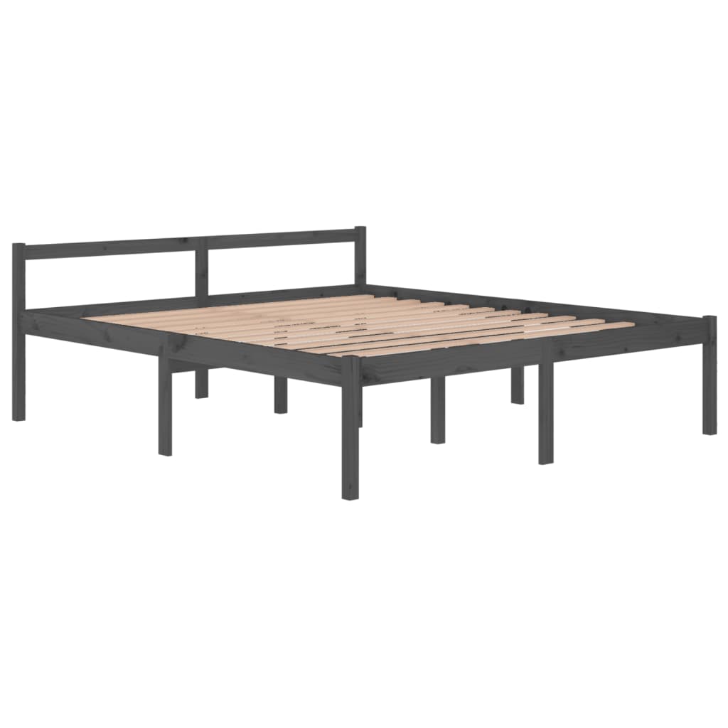 Sängynrunko harmaa täysi mänty 180x200 cm 6FT Super King - Sisustajankoti.fi