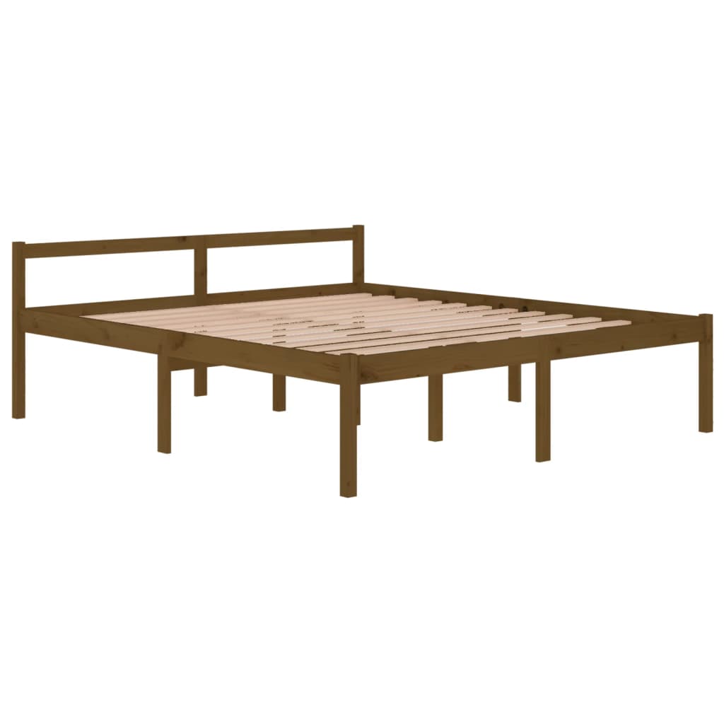 Sängynrunko hunajanruskea täysi mänty 180x200 cm 6FT Super King - Sisustajankoti.fi