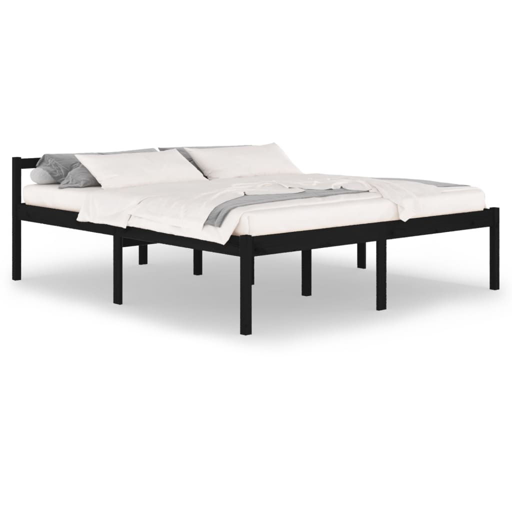 Sängynrunko musta täysi mänty 180x200 cm 6FT Super King - Sisustajankoti.fi