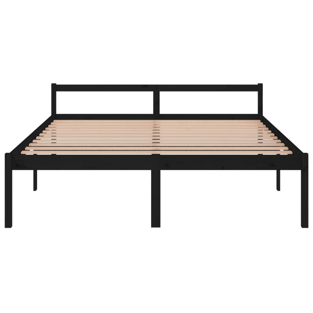 Sängynrunko musta täysi mänty 180x200 cm 6FT Super King - Sisustajankoti.fi