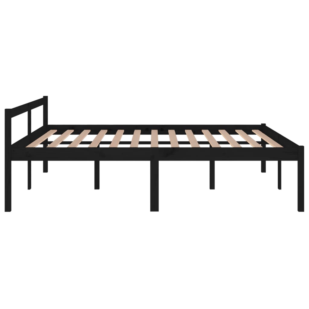 Sängynrunko musta täysi mänty 180x200 cm 6FT Super King - Sisustajankoti.fi