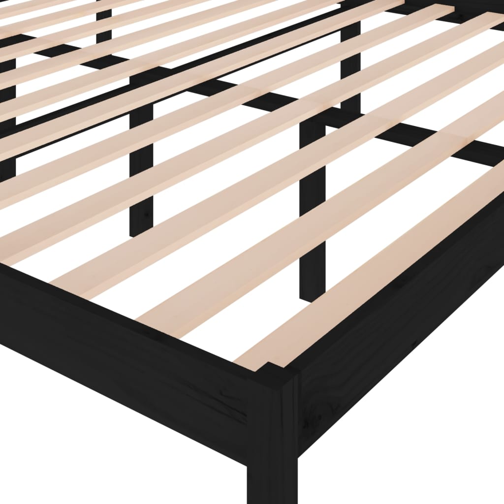 Sängynrunko musta täysi mänty 180x200 cm 6FT Super King - Sisustajankoti.fi