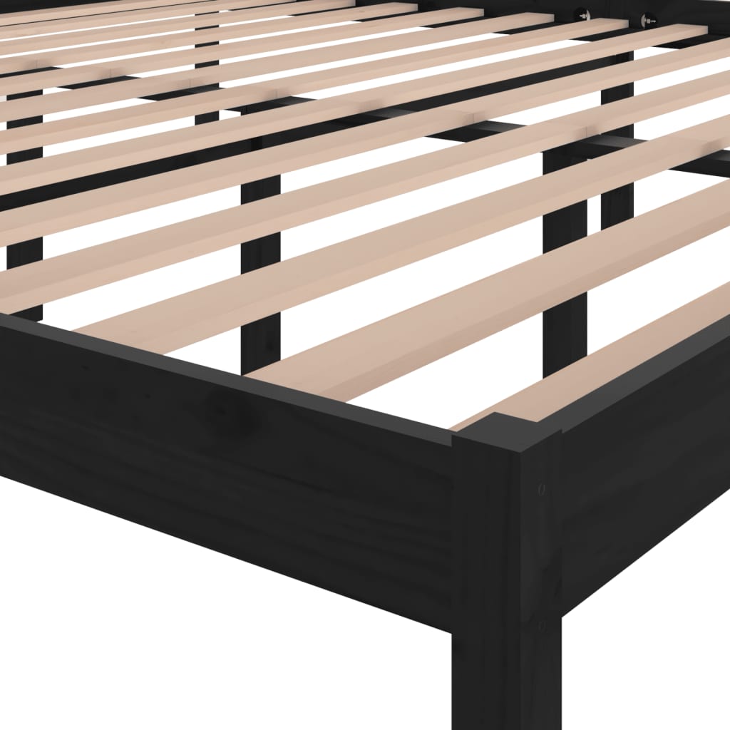 Sängynrunko musta täysi mänty 200 x 200 cm - Sisustajankoti.fi