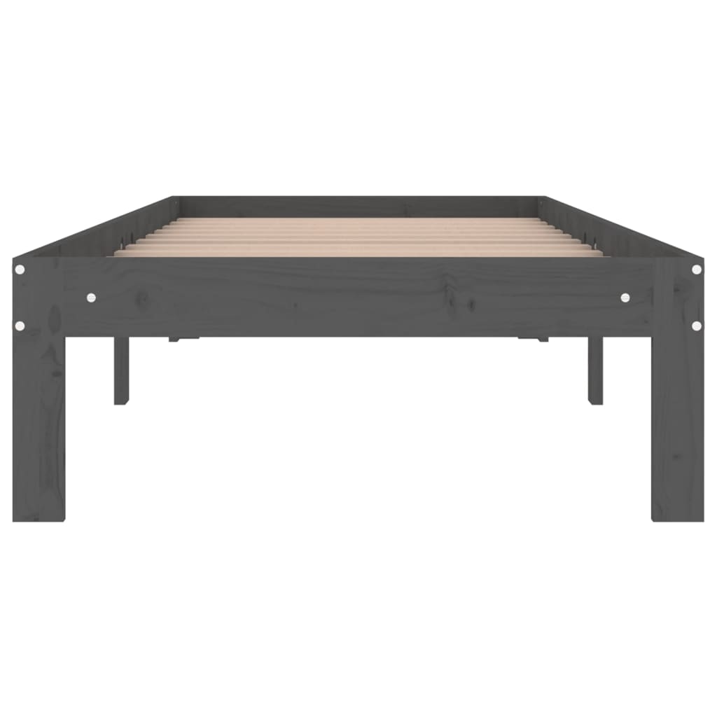 Sängynrunko harmaa täysi puu 75x190 cm 2FT6 Small Single - Sisustajankoti.fi