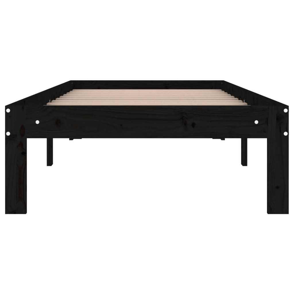 Sängynrunko musta täysi puu 75x190 cm 2FT6 Small Single - Sisustajankoti.fi