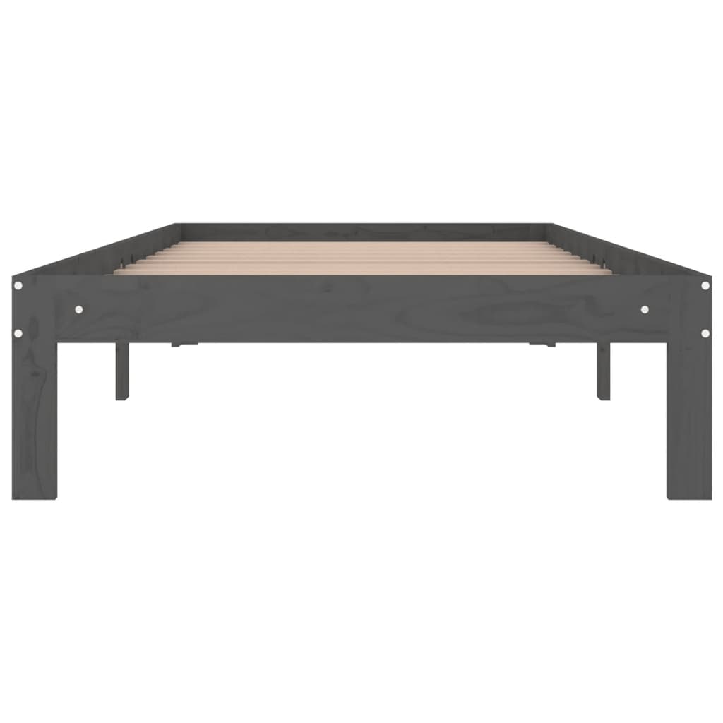 Sängynrunko harmaa täysi puu 90x190 cm 3FT Single - Sisustajankoti.fi