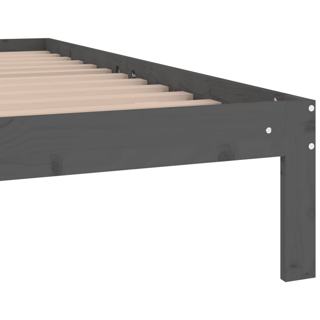 Sängynrunko harmaa täysi puu 90x190 cm 3FT Single - Sisustajankoti.fi