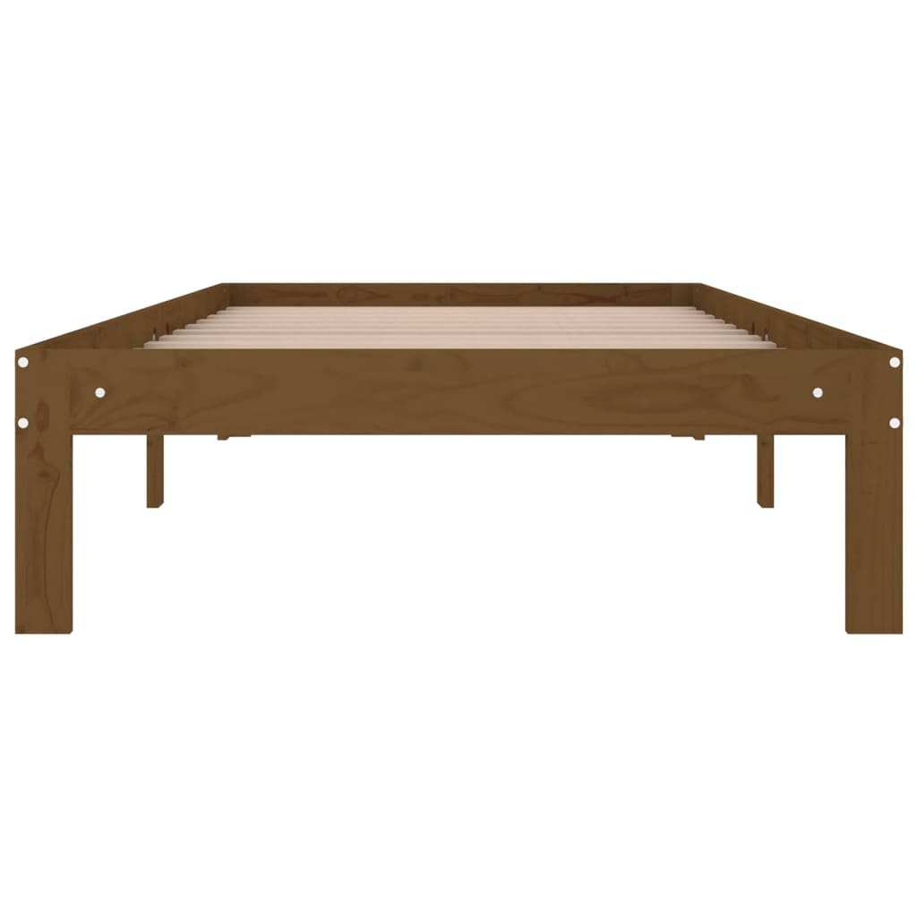 Sängynrunko hunajanruskea täysi puu 90x190 cm 3FT Single - Sisustajankoti.fi