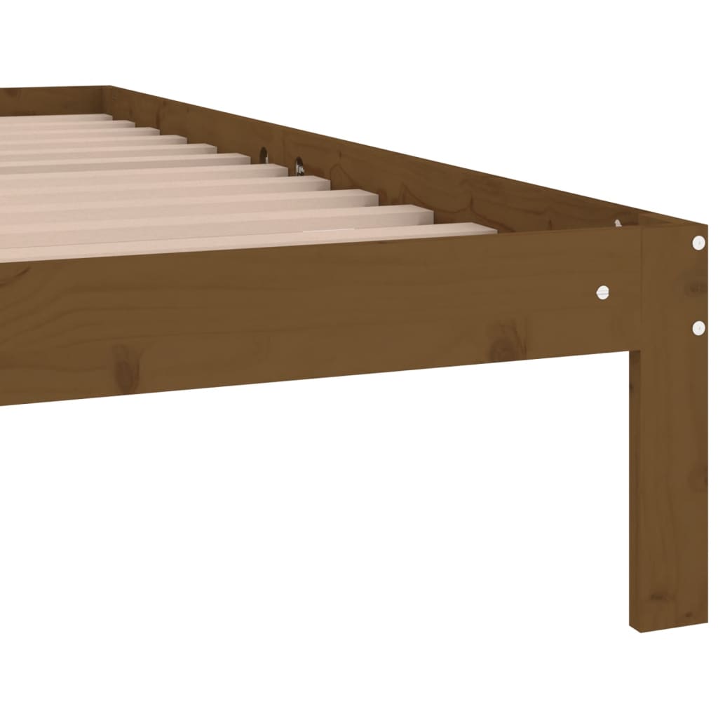 Sängynrunko hunajanruskea täysi puu 90x190 cm 3FT Single - Sisustajankoti.fi