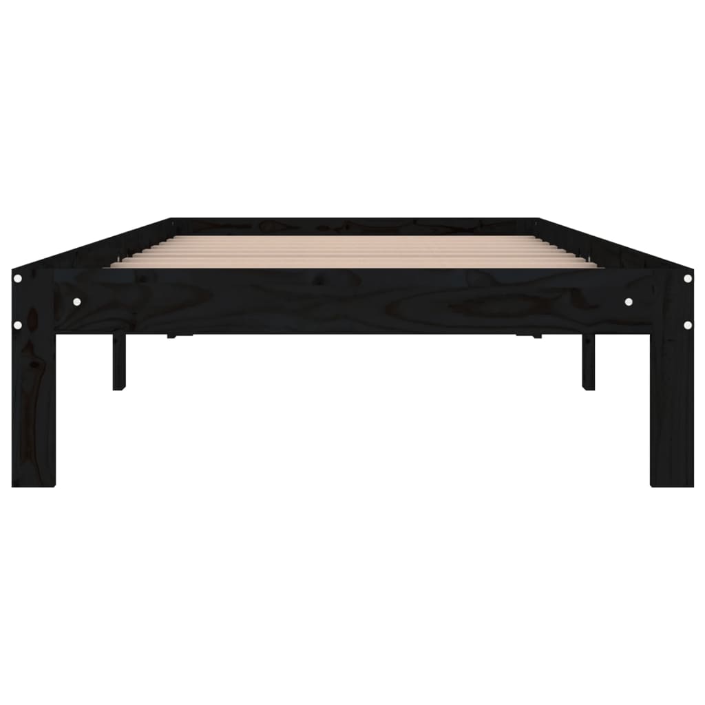 Sängynrunko musta täysi puu 90x190 cm 3FT Single - Sisustajankoti.fi