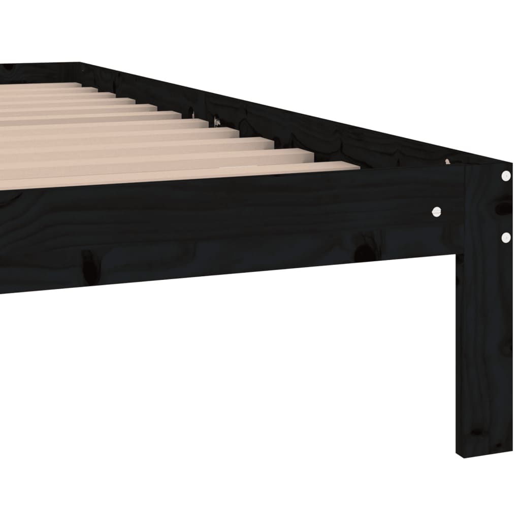 Sängynrunko musta täysi puu 90x190 cm 3FT Single - Sisustajankoti.fi