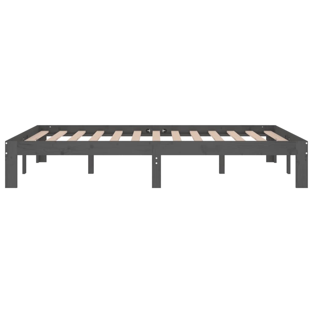 Sängynrunko harmaa täysi puu 120x190 cm 4FT Small Double - Sisustajankoti.fi