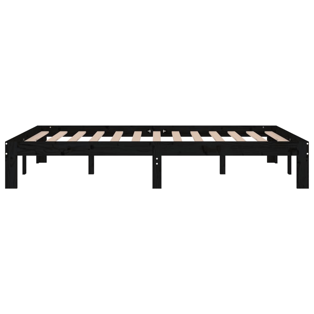 Sängynrunko musta täysi puu 120x190 cm 4FT Small Double - Sisustajankoti.fi