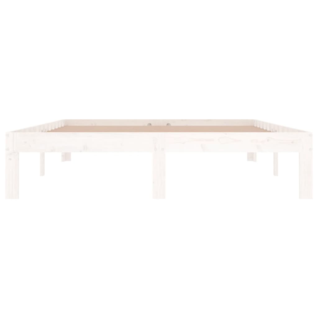 Sängynrunko valkoinen täysi puu 135x190 cm 4FT6 Double - Sisustajankoti.fi